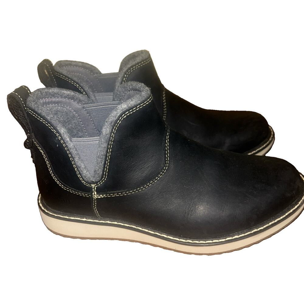 LL BEAN Womens 10 Wide Stonington Chelsea Pull On Plain Toe Boots Casual Leather